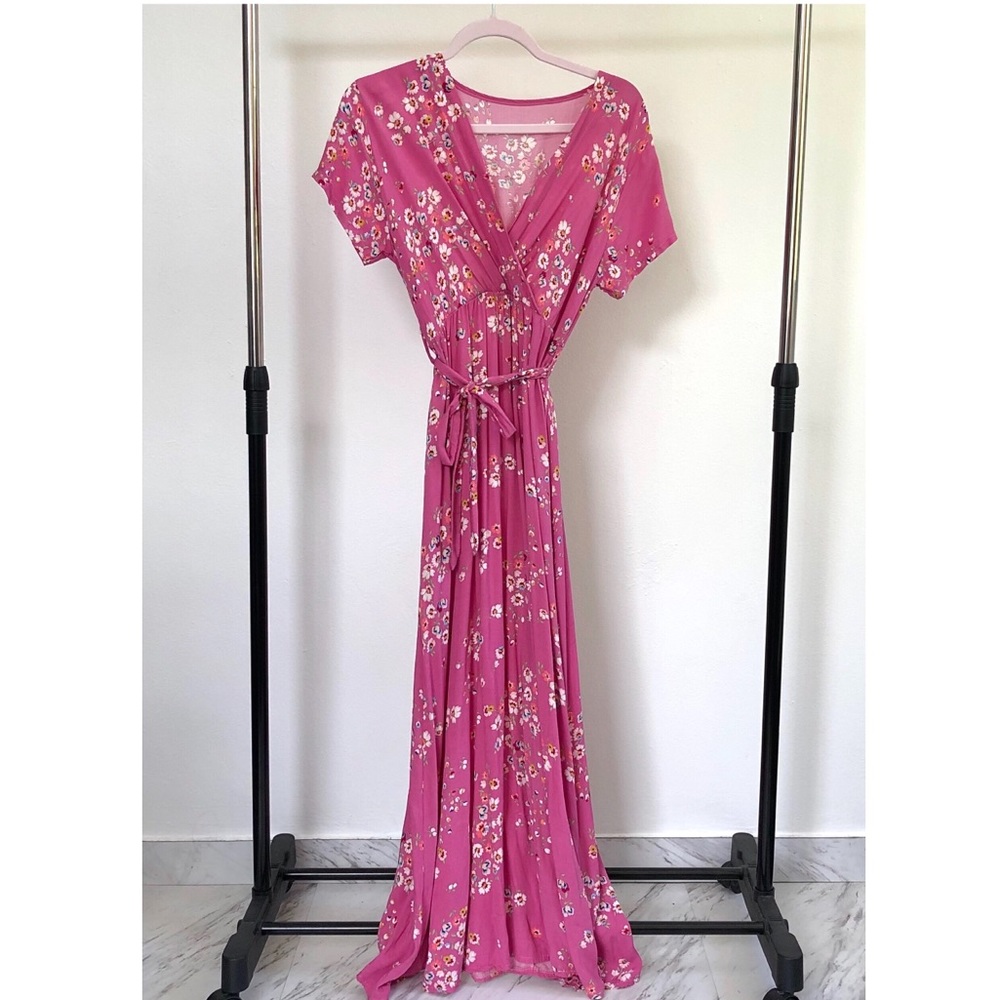 Pink Maxi Floral Dress